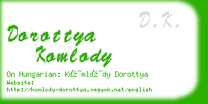 dorottya komlody business card